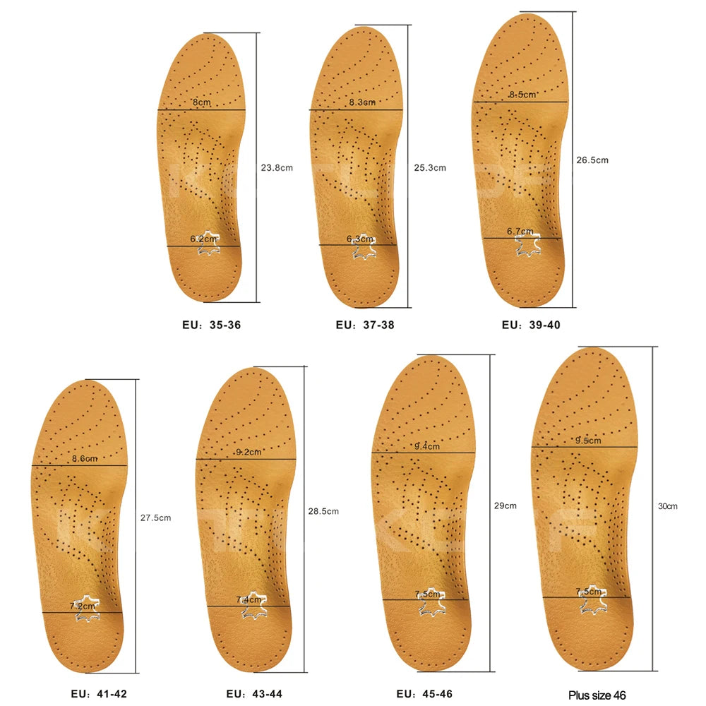 Leather Insole For Feet Arch Support Shoes Sole Insoles for feet All day on your feet without fatigue