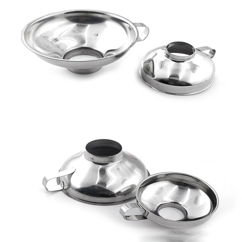 Canning Funnel Stainless Steel Cooking  Hopper Filter Leak Wide-mouth Can For Oil Wine Kitchen