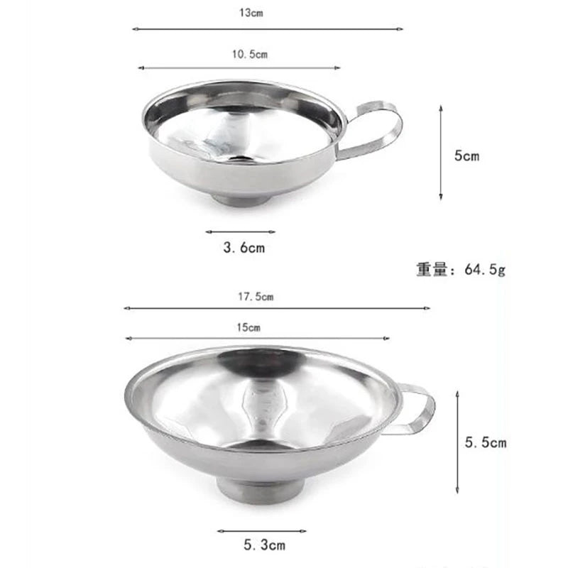 Canning Funnel Stainless Steel Cooking  Hopper Filter Leak Wide-mouth Can For Oil Wine Kitchen