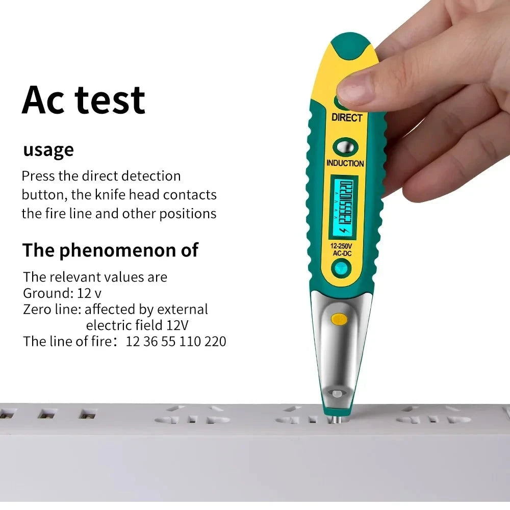 Digital Test Pencil Tester Electrical Voltage Detector Pen LCD Display Screwdriver  AC/DC 12-250V Tools