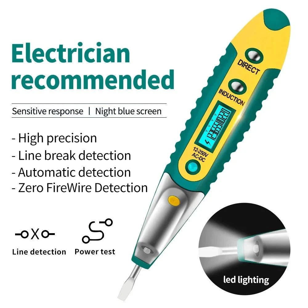 Digital Test Pencil Tester Electrical Voltage Detector Pen LCD Display Screwdriver  AC/DC 12-250V Tools